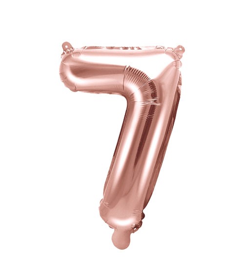 Folienballon Zahl "7" - rosegold - 35 cm