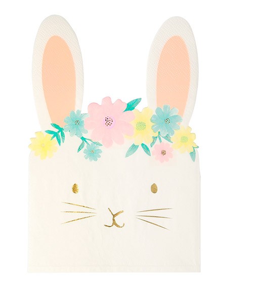 Shape-Servietten "Floral Bunny" - 16 Stück