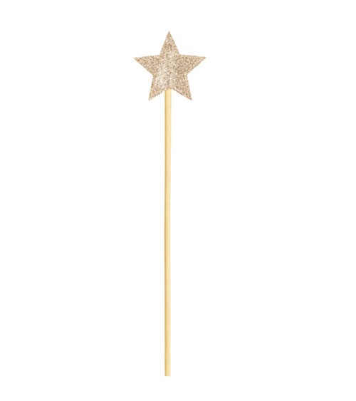 Zauberstab mit Stern aus Filz - glitter gold - 36 cm