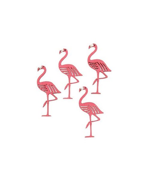 Streuteile aus Holz "Flamingo" - 12 Stück