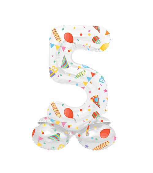 Stehender Folienballon Zahl "5" - Joyful Party - 41 cm