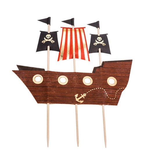 Cake-Topper aus Papier "Piratenschiff" - 17,5 x 21 cm