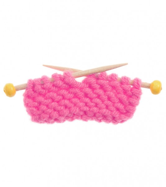Miniatur Strickzeug - pink - 5 x 3 cm