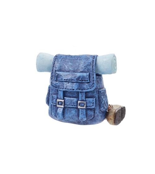 Mini Wanderrucksack aus Polyresin - blau - 4,5 cm