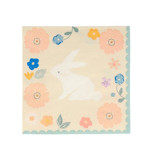 Cocktail-Servietten "Spring Floral Bunny" - 20 Stück