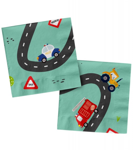 Servietten "Wacky Wheels" - 20 Stück