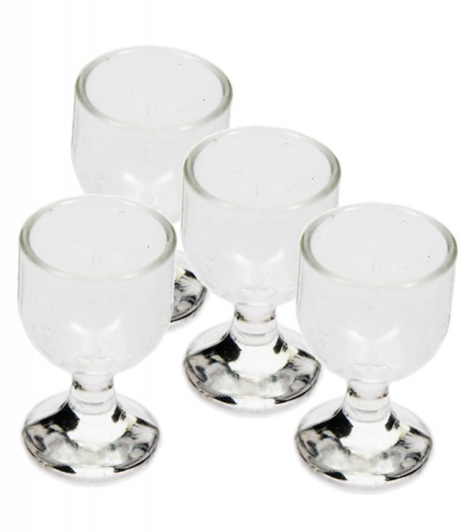 Weingläser aus Kunststoff - transparent - 1,5 cm - 4 Stück