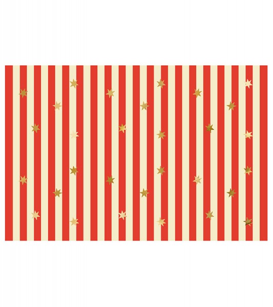 Papier-Tischdecke "Zirkus" - rot gestreift - 180 x 120 cm