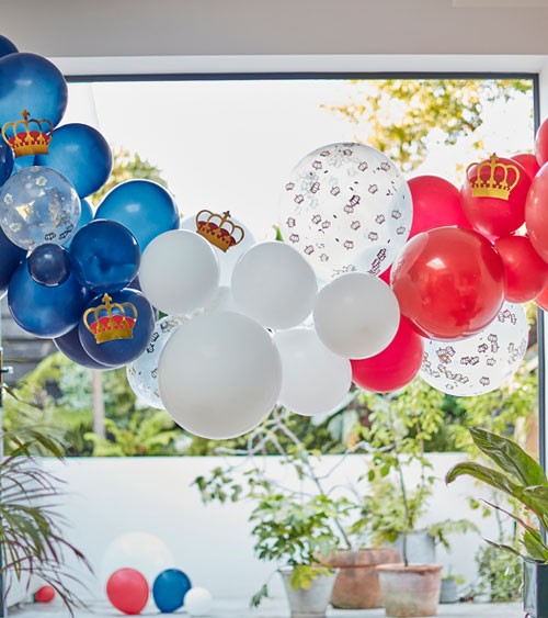 DIY Ballongirlande "Royalty" mit Kronen - 70-teilig