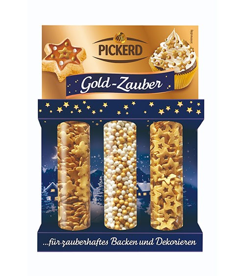 Pickerd Zucker-Streudekor "Gold-Zauber" - 3er Set - 70 g