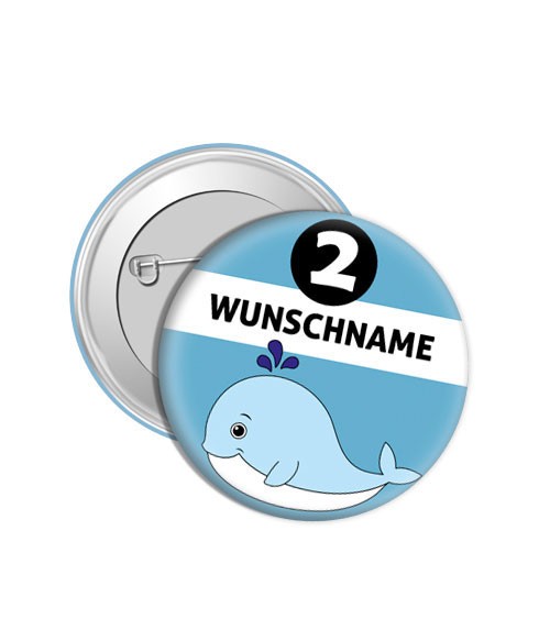 Dein Button „Wal“ - Wunschtext