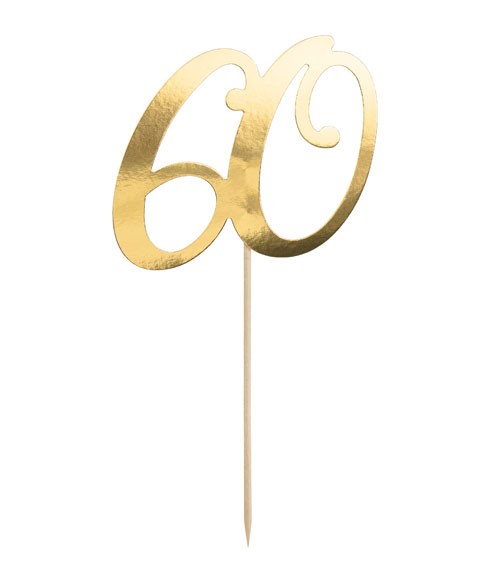 Cake-Topper aus Papier "60" - gold - 21 cm