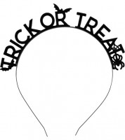 Haarreifen aus Metall "Trick or Treat" - schwarz - one size