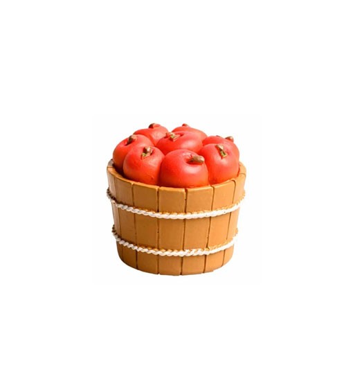 Mini Apfelkorb aus Polyresin - 4 cm