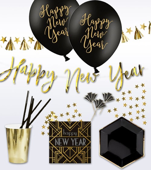 Silvester-Deko-Set "Art Deco" - 59-teilig