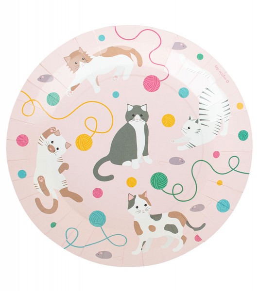 Pappteller "Purrfect Cats" - 8 Stück