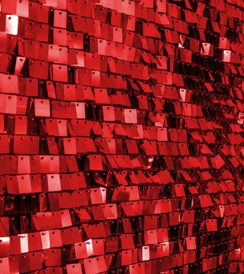 Pailletten-Wandpaneel - rot, schwarz - 30 x 30 cm