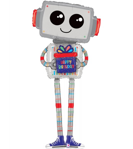 XXL-Folienballon "Roboter" - Happy Birthday - 190 cm