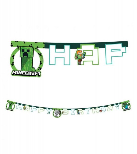 Happy Birthday Girlande "Minecraft" - 2 m
