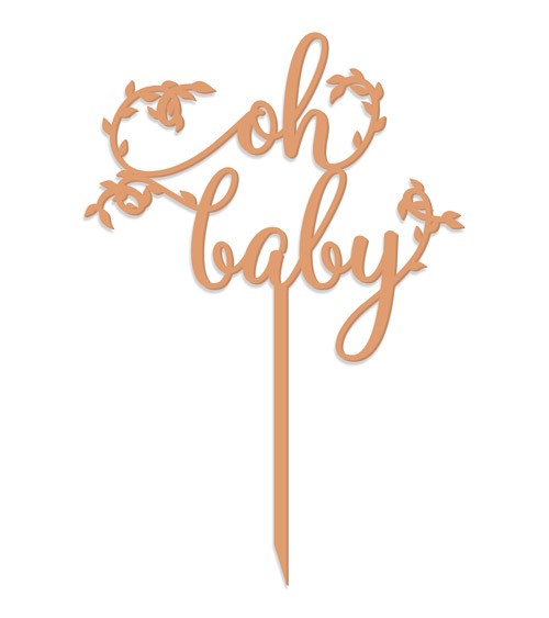 Dein Cake-Topper aus Acryl "Oh Baby" - Botanical - Farbwahl