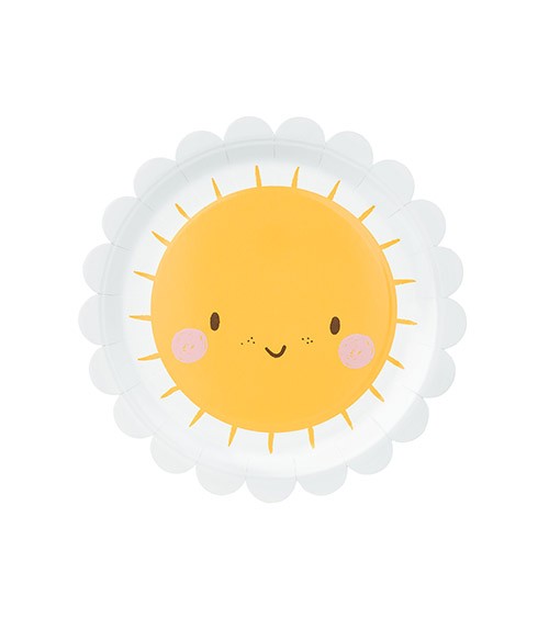 Kleine Pappteller "Sonne" - 6 Stück