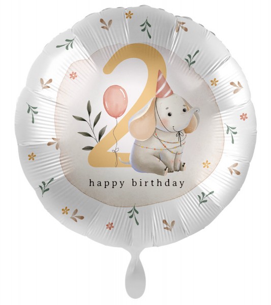 Folienballon "Elefant" - 2. Geburtstag - 43 cm