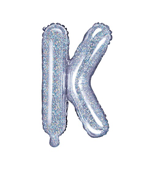 Folienballon Buchstabe "K" - holographic - 35 cm