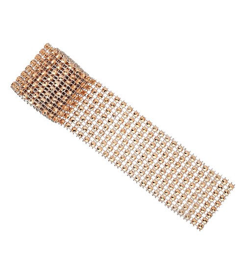 Diamanten-Strassband - rosegold - 4 cm x 1,5 m