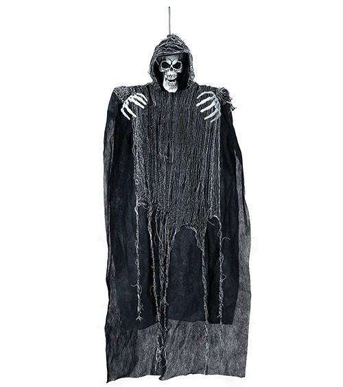 Skelett mit schwarzem Umhang zum Hängen - 120 cm