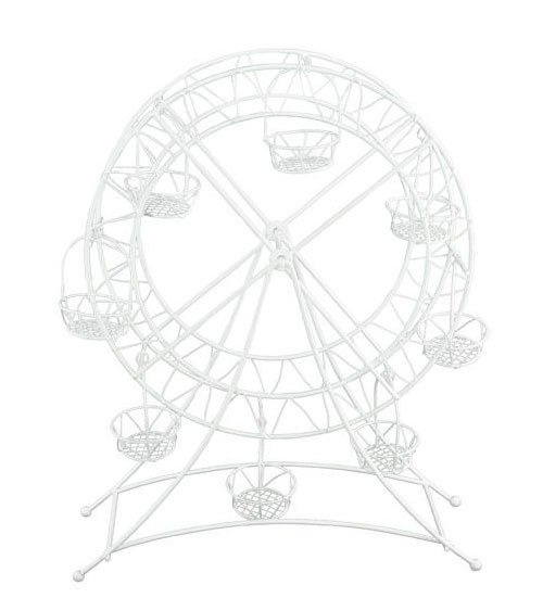 Riesenrad aus Metall - weiß - 29 x 35 x 10 cm
