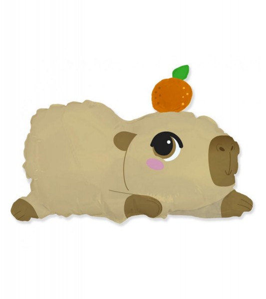 Supershape-Folienballon "Süßes Capybara" - 58 x 71 cm