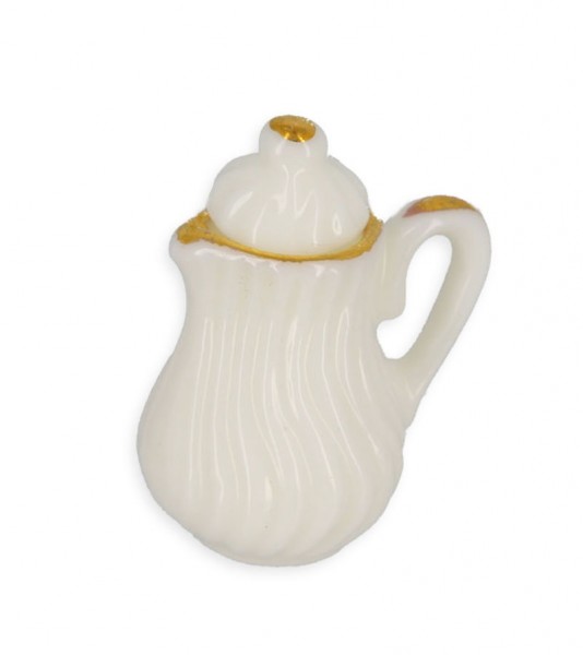 Porzellan-Kaffeekanne mit Goldrand - 2,5 x 3 cm