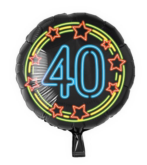 Folienballon "40" - Neon - 46 cm