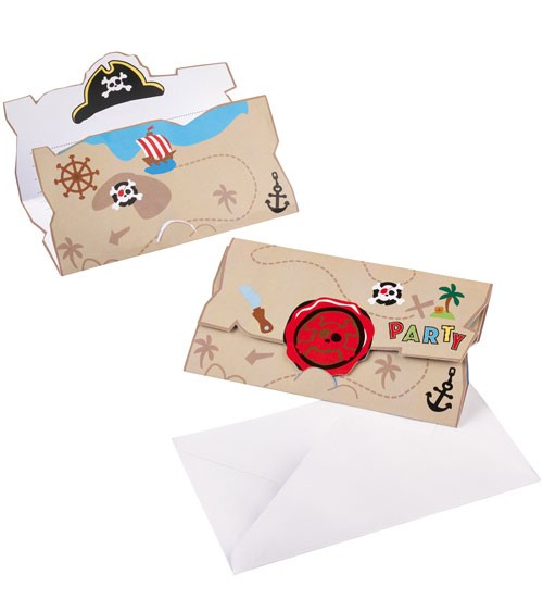 Einladungskarten "Kleiner Pirat" - 8 Stück