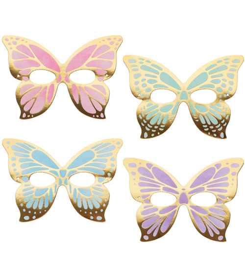 Partymasken "Butterfly Shimmer" - 8 Stück