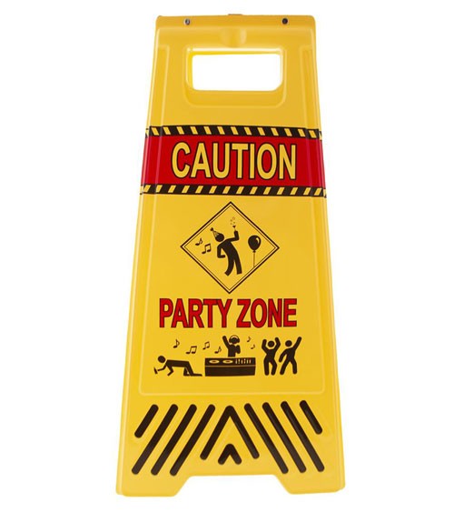 Warnschild "Party Zone" aus Kunststoff - 58 x 29 cm