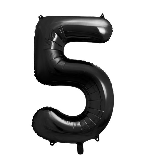 SuperShape Folienballon "5" - schwarz - 86 cm