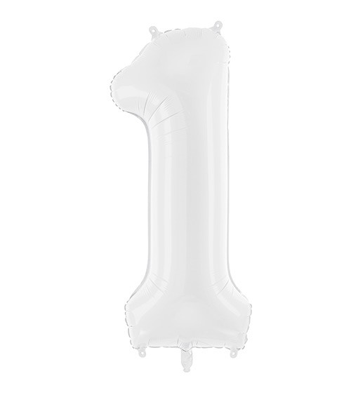 Folienballon Zahl - matt weiß - 86 cm