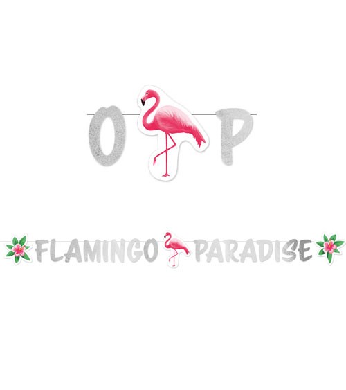 Schriftzuggirlande "Flamingo Paradise" - 1,35 m