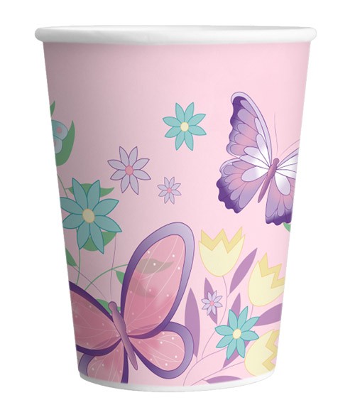 Pappbecher "Schmetterling" - 8 Stück