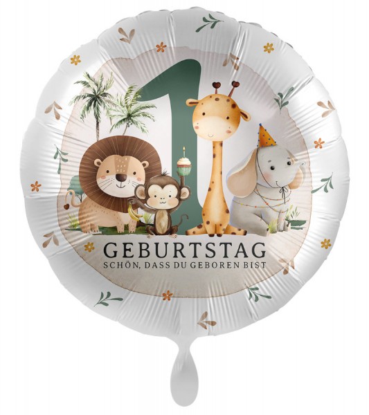 Folienballon "Jungleparty" - 1. Geburtstag - 43 cm