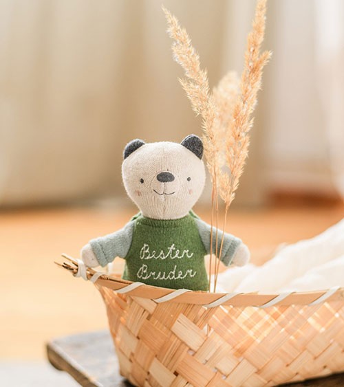 Bär "Bester Bruder" (GOTS) - 10 x 13 cm