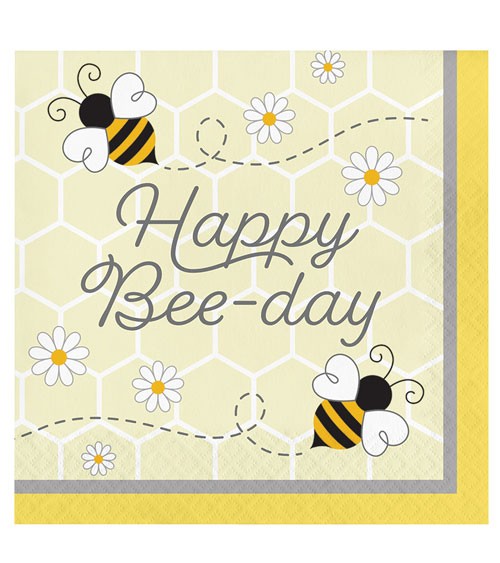 Servietten "Kleine Biene" - Happy Bee-Day - 16 Stück