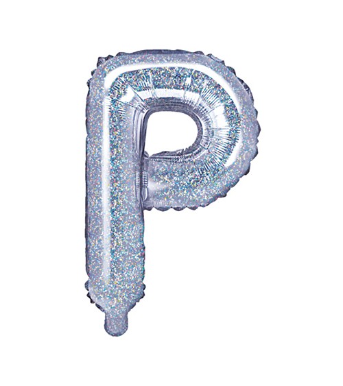 Folienballon Buchstabe "P" - holographic - 35 cm