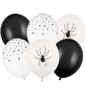 Luftballon-Set " Spinnen" - schwarz, kristall, off-white - 6-teilig