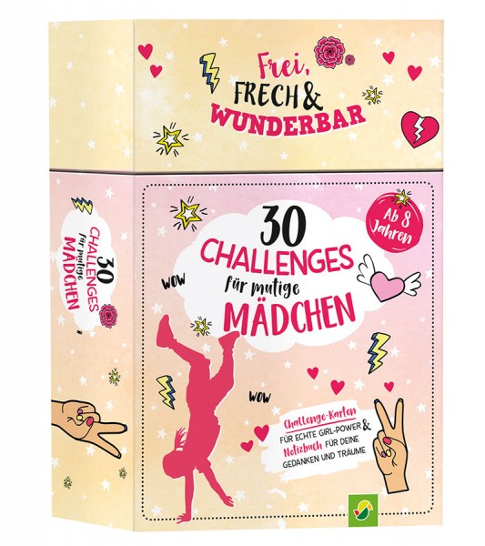 30 Challenges für mutige Mädchen - Karten-Box mit Notizbuch