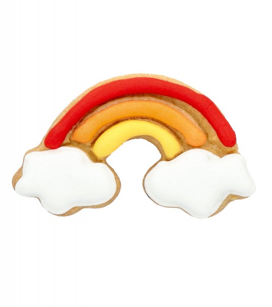 Ausstechform mit Innenprägung "Regenbogen mit Wolken" - 7 cm