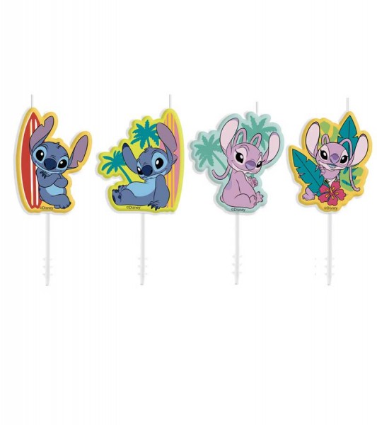 Kuchenkerzen-Set "Stitch und Angel" - 4-teilig