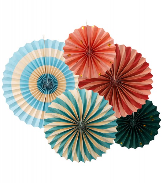 Papierfächer-Set "Zirkus" - 26-43 cm - 5-teilig