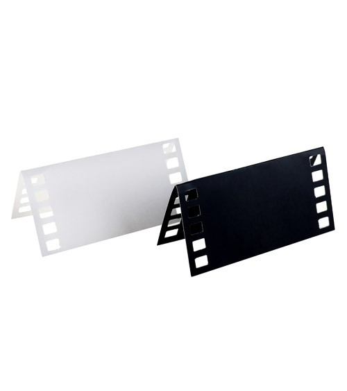 Platzkarten-Set Filmrolle - weiß, schwarz - 10 Stück